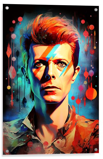 David Bowie Acrylic by Steve Smith