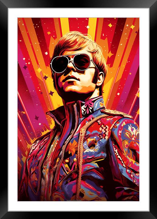 Elton John Framed Mounted Print by Steve Smith