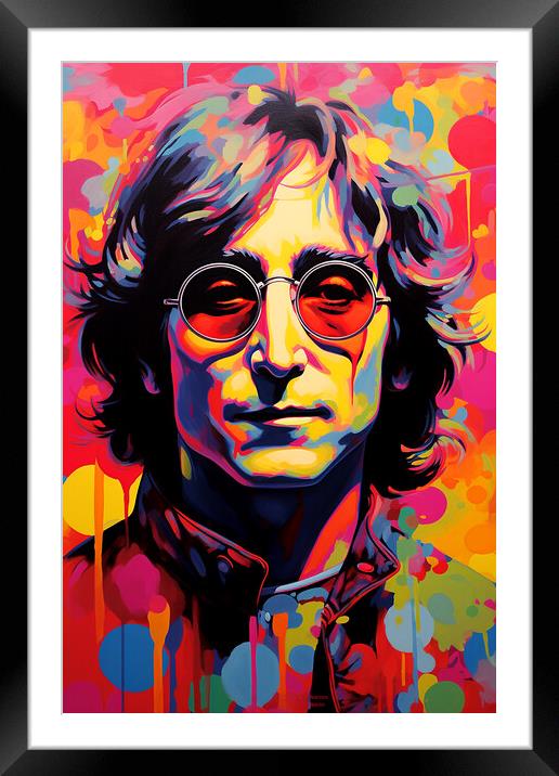 John Lennon Framed Mounted Print by Steve Smith