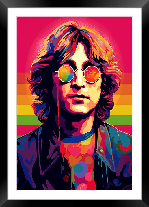 John Lennon Framed Mounted Print by Steve Smith
