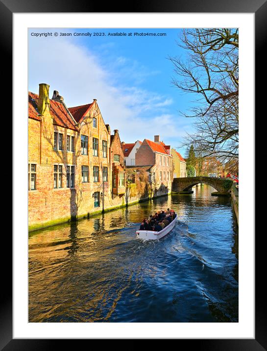 The Groenerei, Bruges. Framed Mounted Print by Jason Connolly