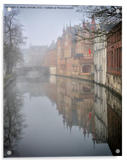 Misty Morning In Bruges Acrylic by Jason Connolly