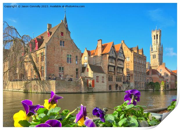 Bruges, Belgium. Print by Jason Connolly