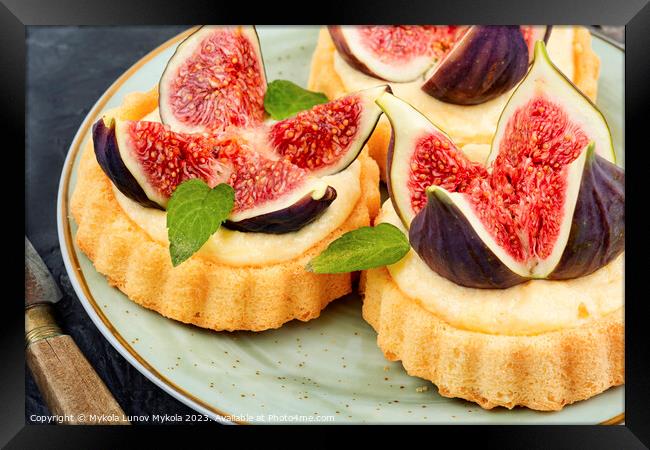 Delicious mini tartlet with figs. Framed Print by Mykola Lunov Mykola