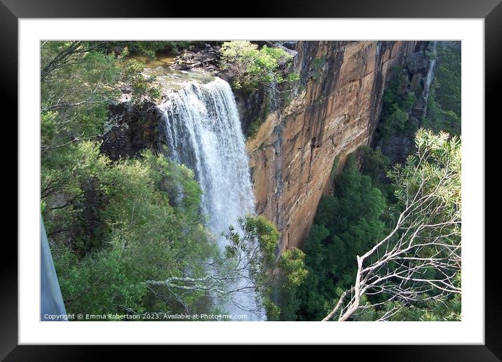 Waterfall in Blue Mountains, Australia Framed Mounted Print by Emma Robertson