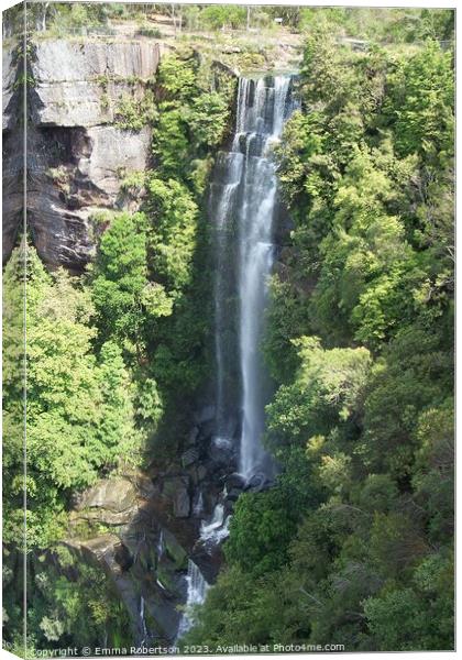 A large waterfall in the Blue Mountains, Australia Canvas Print by Emma Robertson