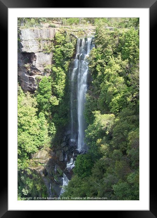 A large waterfall in the Blue Mountains, Australia Framed Mounted Print by Emma Robertson