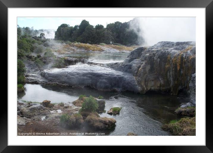 Lava flow and hot spring, Teo Pepe, New Zealand Framed Mounted Print by Emma Robertson