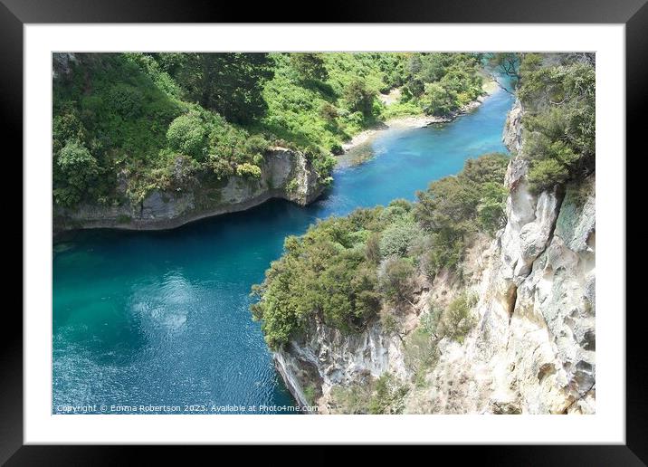 Waikato river at Taupo, New Zealand Framed Mounted Print by Emma Robertson