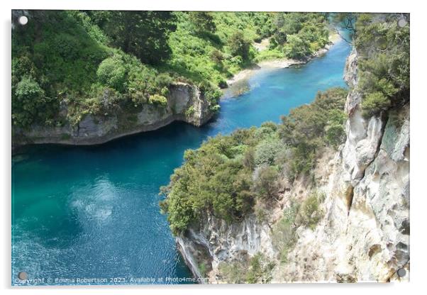 Waikato river at Taupo, New Zealand Acrylic by Emma Robertson