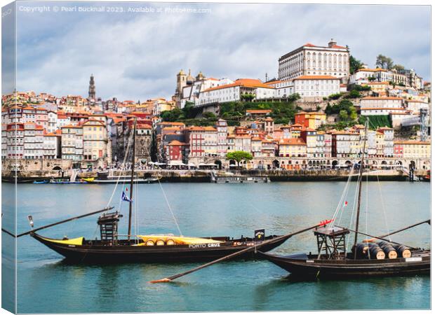 Douro River at Porto Portugal Canvas Print by Pearl Bucknall