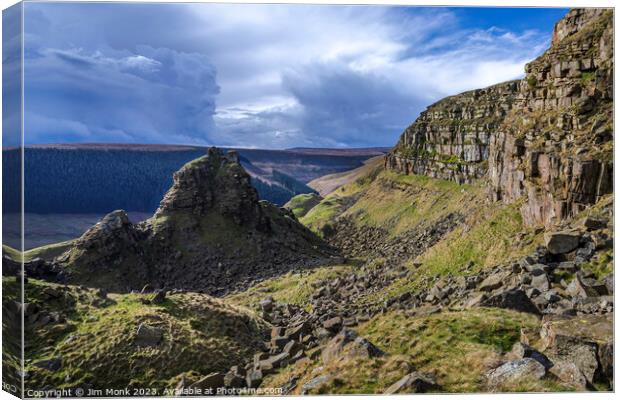 Alport Castles - Rugged Beauty in the Peak District Canvas Print by Jim Monk