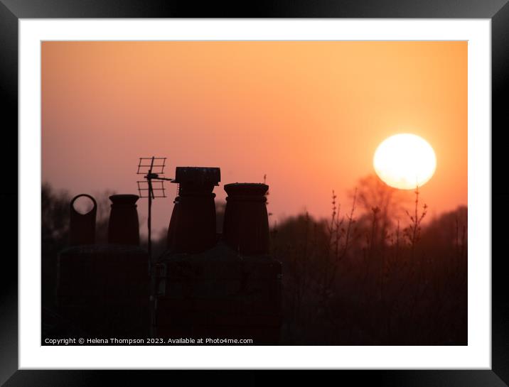 Rooftop Sunset Framed Mounted Print by Helena Thompson