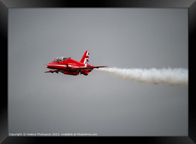 The Aerobatic Red Arrow Framed Print by Helena Thompson