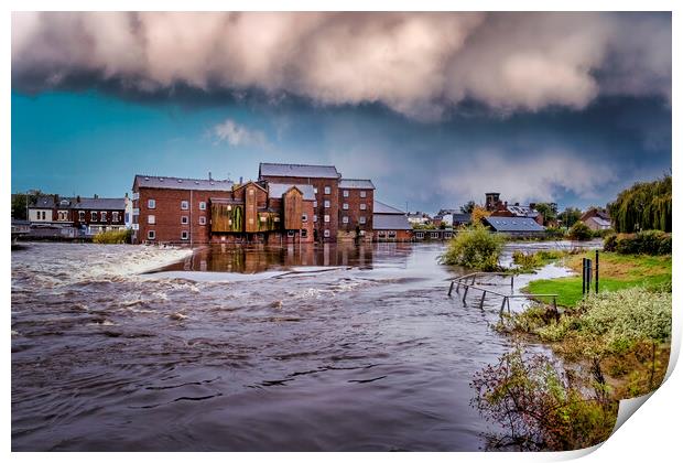 Castleford Floods ~ Storm Babet 2023 Print by Tim Hill