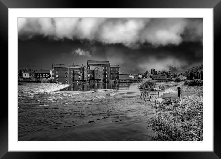 Castleford Black and White ~ Storm Babet 2023 Framed Mounted Print by Tim Hill
