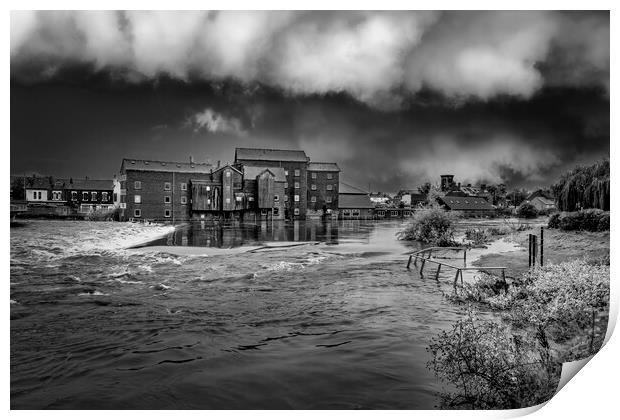 Castleford Black and White ~ Storm Babet 2023 Print by Tim Hill