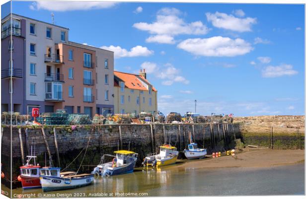 Colourful St Andrews Harbour Canvas Print by Kasia Design