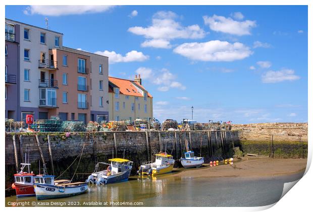 Colourful St Andrews Harbour Print by Kasia Design