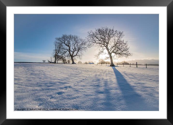Snow Silhouette Framed Mounted Print by Robert Hall