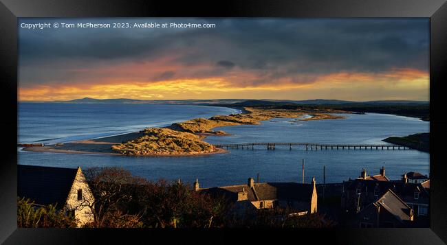 Lossiemouth East Beach and Bridge Framed Print by Tom McPherson