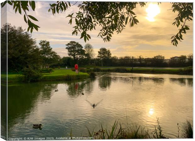 Sand Le Mere Duck Pond Canvas Print by RJW Images