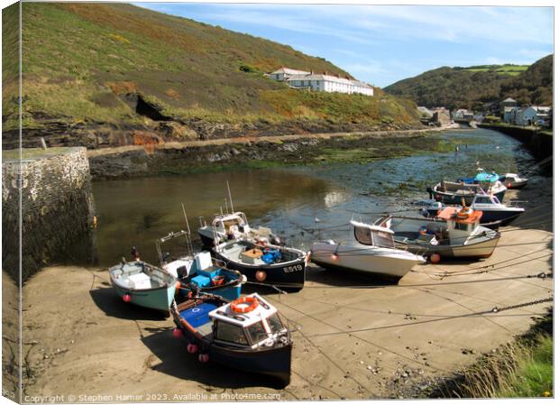 Beached Boscastle Boats Canvas Print by Stephen Hamer