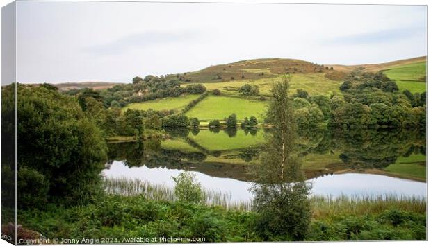 reflection on water  Canvas Print by Jonny Angle