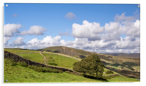 View of Mam Tor from Cave Dale. Acrylic by Colin Allen
