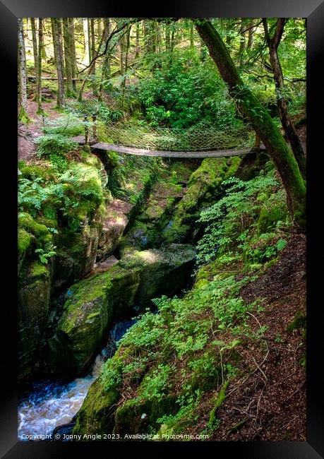 bridge over gorge Framed Print by Jonny Angle