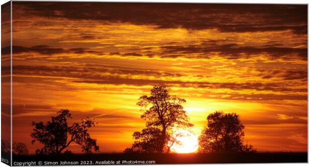 Cotswold Sunrise Canvas Print by Simon Johnson