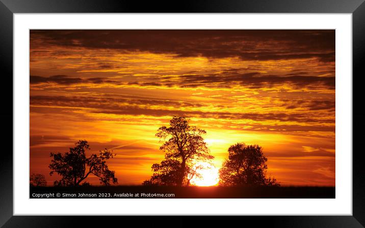 Cotswold Sunrise Framed Mounted Print by Simon Johnson
