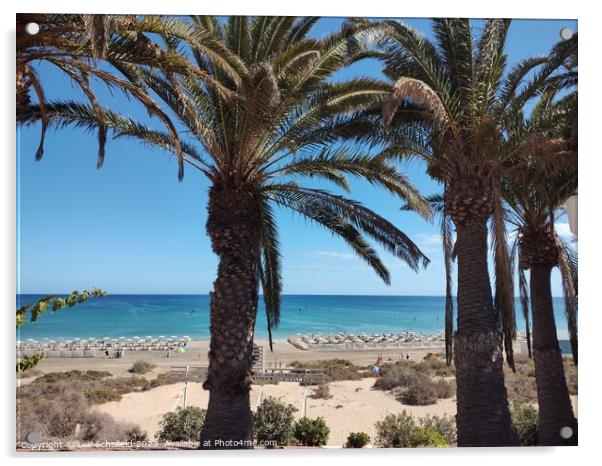 Fuerteventura  beach Costa calma Acrylic by Les Schofield