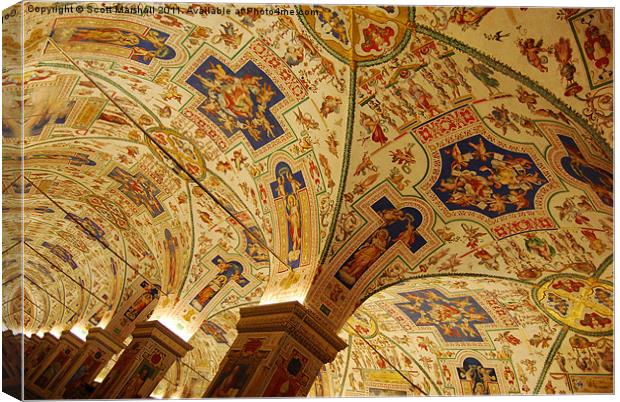 Vatican Library Roof Canvas Print by Scott K Marshall