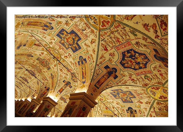 Vatican Library Roof Framed Mounted Print by Scott K Marshall