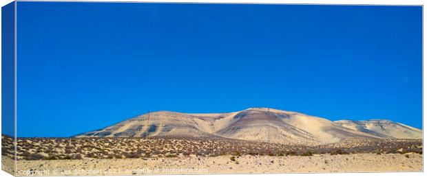 Mountains and sand dunes fuerteventura  Canvas Print by Les Schofield