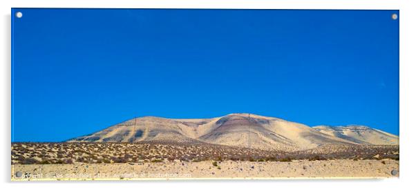 Mountains and sand dunes fuerteventura  Acrylic by Les Schofield