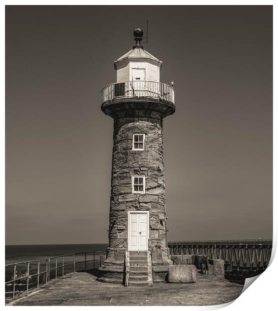 Whitby Lighthouse Art Print by Paul Grubb