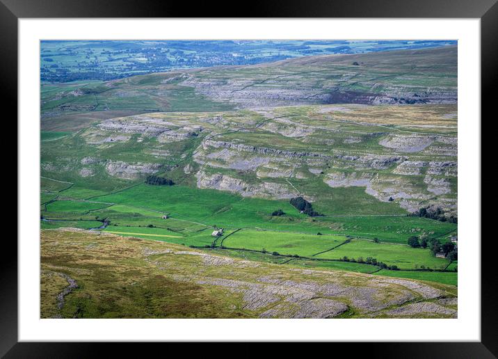 View from Ingleborough Summit Framed Mounted Print by Paul Grubb