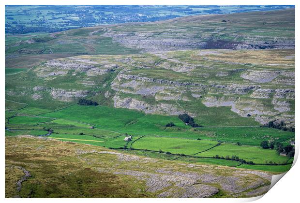 View from Ingleborough Summit Print by Paul Grubb