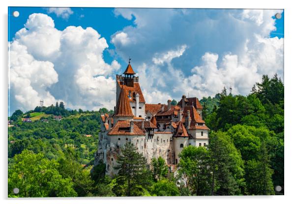 Bran Castle near Brasov, known as Dracula's Castle in Transylvania, Romania Acrylic by Chun Ju Wu