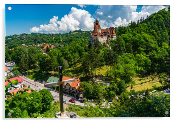 Bran Castle near Brasov, known as Dracula's Castle in Transylvania, Romania Acrylic by Chun Ju Wu
