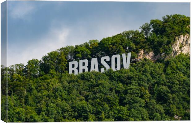 Sign of Brasov on Tampa Mountain, Romania Canvas Print by Chun Ju Wu