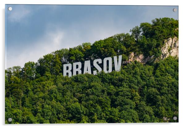 Sign of Brasov on Tampa Mountain, Romania Acrylic by Chun Ju Wu