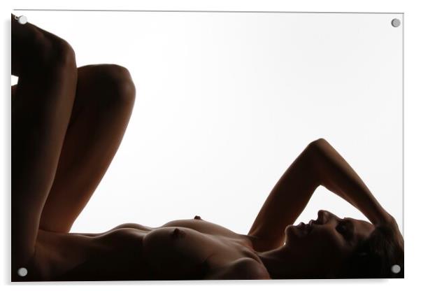 Beautiful nude white woman in a studio Acrylic by Arun 