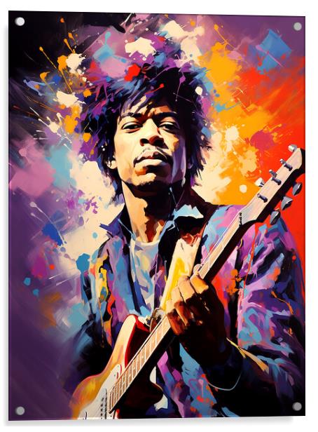Jimi Hendrix Acrylic by Steve Smith