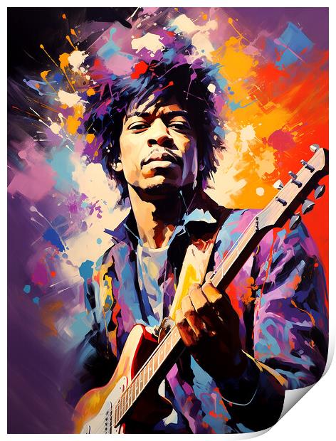 Jimi Hendrix Print by Steve Smith