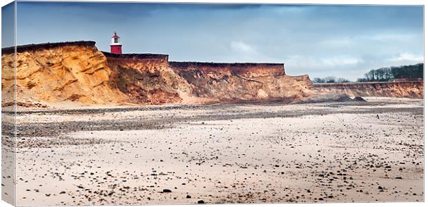 Happisburgh Cliffs and Lighthouse Canvas Print by Stephen Mole