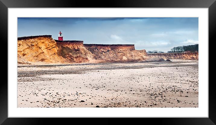 Happisburgh Cliffs and Lighthouse Framed Mounted Print by Stephen Mole