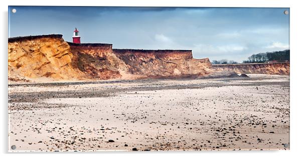 Happisburgh Cliffs and Lighthouse Acrylic by Stephen Mole